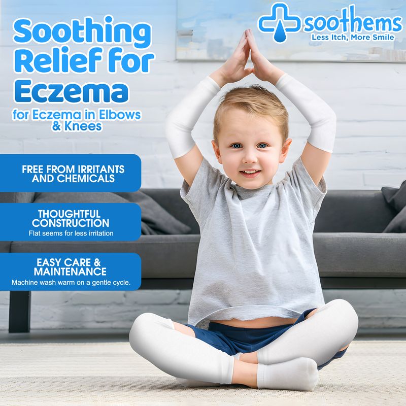 SoothemsKids Eczema Sleeves - White – Arm or Leg Sleeves for Eczema and Psoriasis Itch Relief | Good for Dry or Wet Wrap Therapy | Soothems®Apparel & Accessories > Clothing Accessories > Baby & Toddler Clothing AccessoriesSoothems