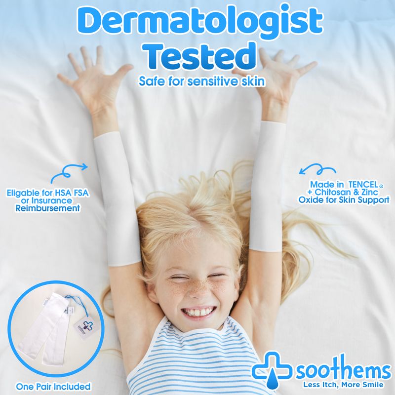 SoothemsKids Eczema Sleeves - White – Arm or Leg Sleeves for Eczema and Psoriasis Itch Relief | Good for Dry or Wet Wrap Therapy | Soothems®Apparel & Accessories > Clothing Accessories > Baby & Toddler Clothing AccessoriesSoothems