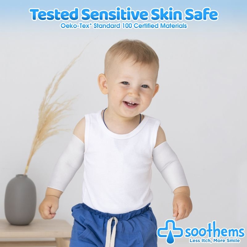 SoothemsKids Eczema Sleeves - White – Arm or Leg Sleeves for Eczema and Psoriasis Itch Relief | Good for Dry or Wet Wrap Therapy | Soothems®Apparel & Accessories > Clothing Accessories > Baby & Toddler Clothing AccessoriesSoothems