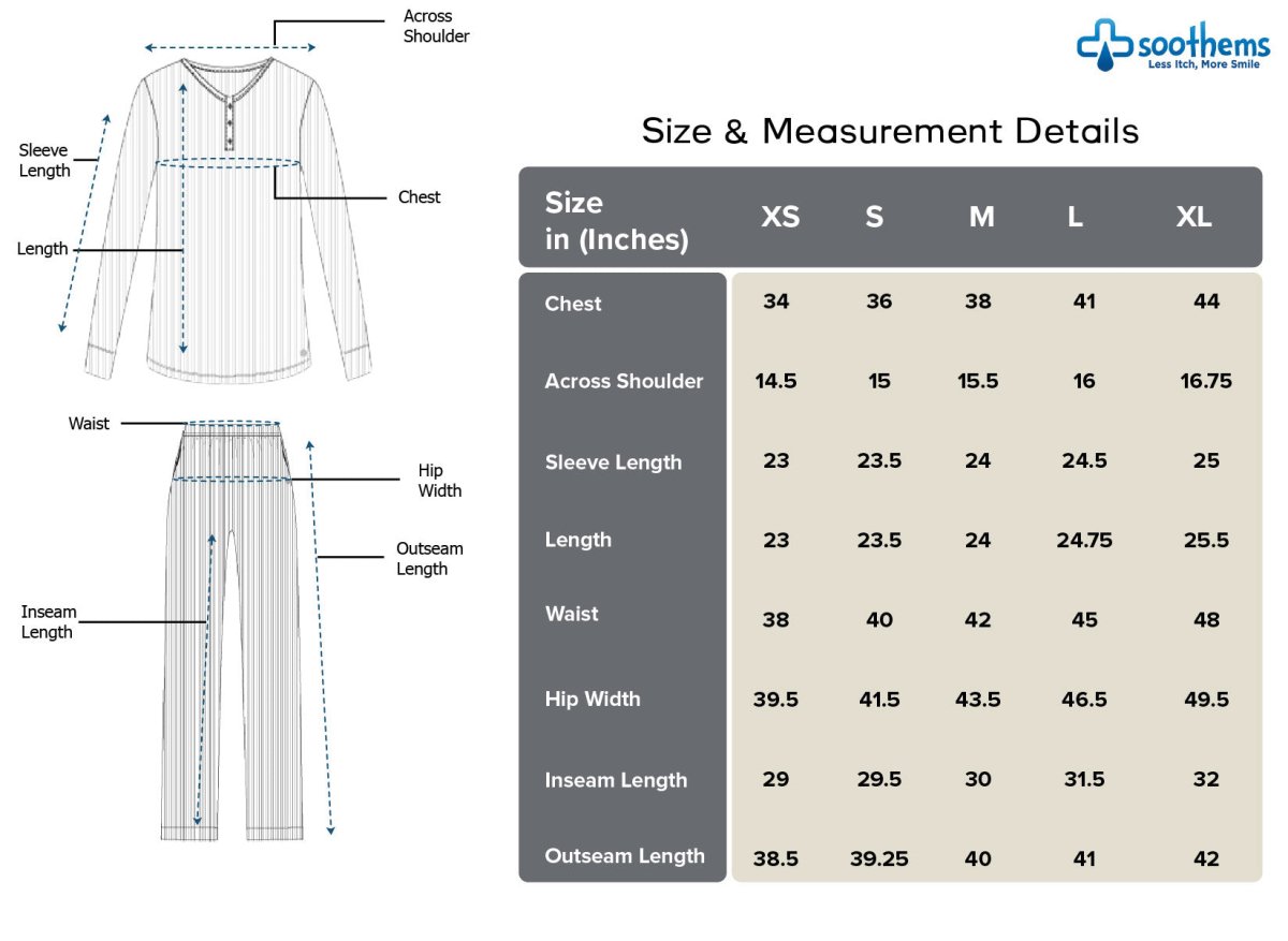 SoothemsWomen's Relaxed Fit Sleepwear Pajama Set - Navy | TEWLTect® Skin Smart Fabric | Long Sleeve Top & Pants for Sensitive SkinSoothems