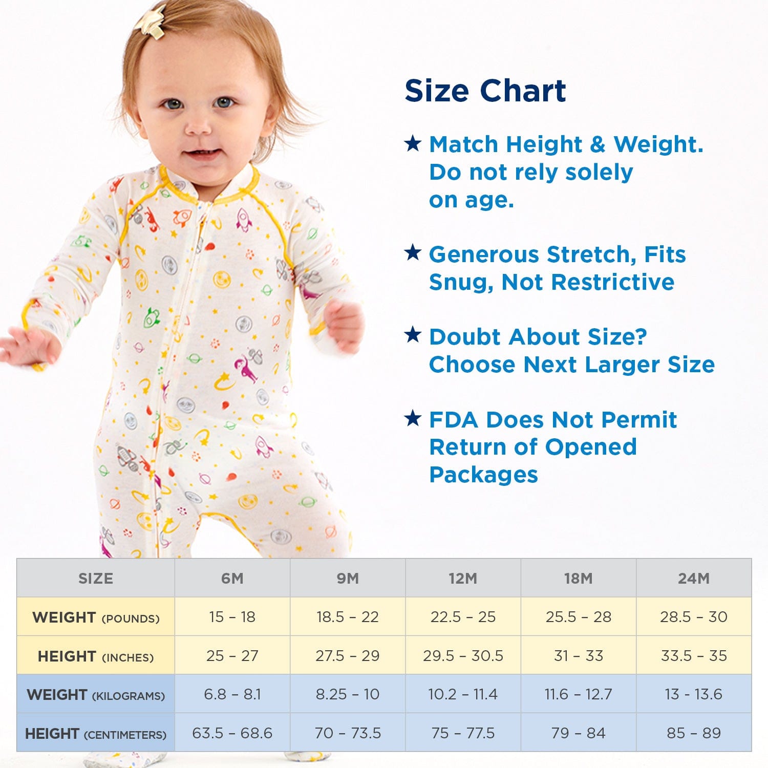 "Baby Eczema Pajamas Sleep Suit for Newborn - Toddler Onesie for Eczema size 0-6M 9M 12M 18M 24M keeps infants asleep all night"
