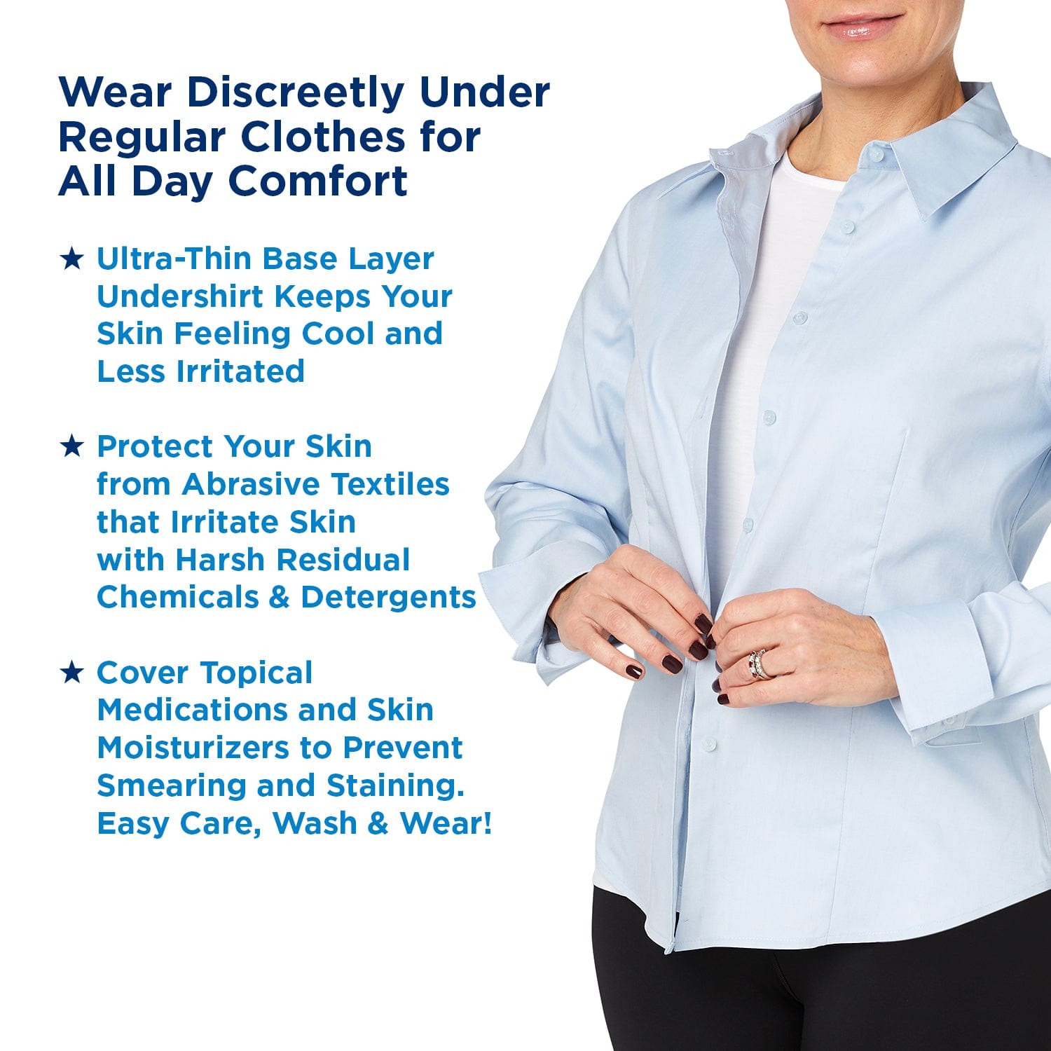 Soothems Eczema Clothing Women's Shirt | Psoriasis & Sensitive Skin Treatment Baselayer | Soothems