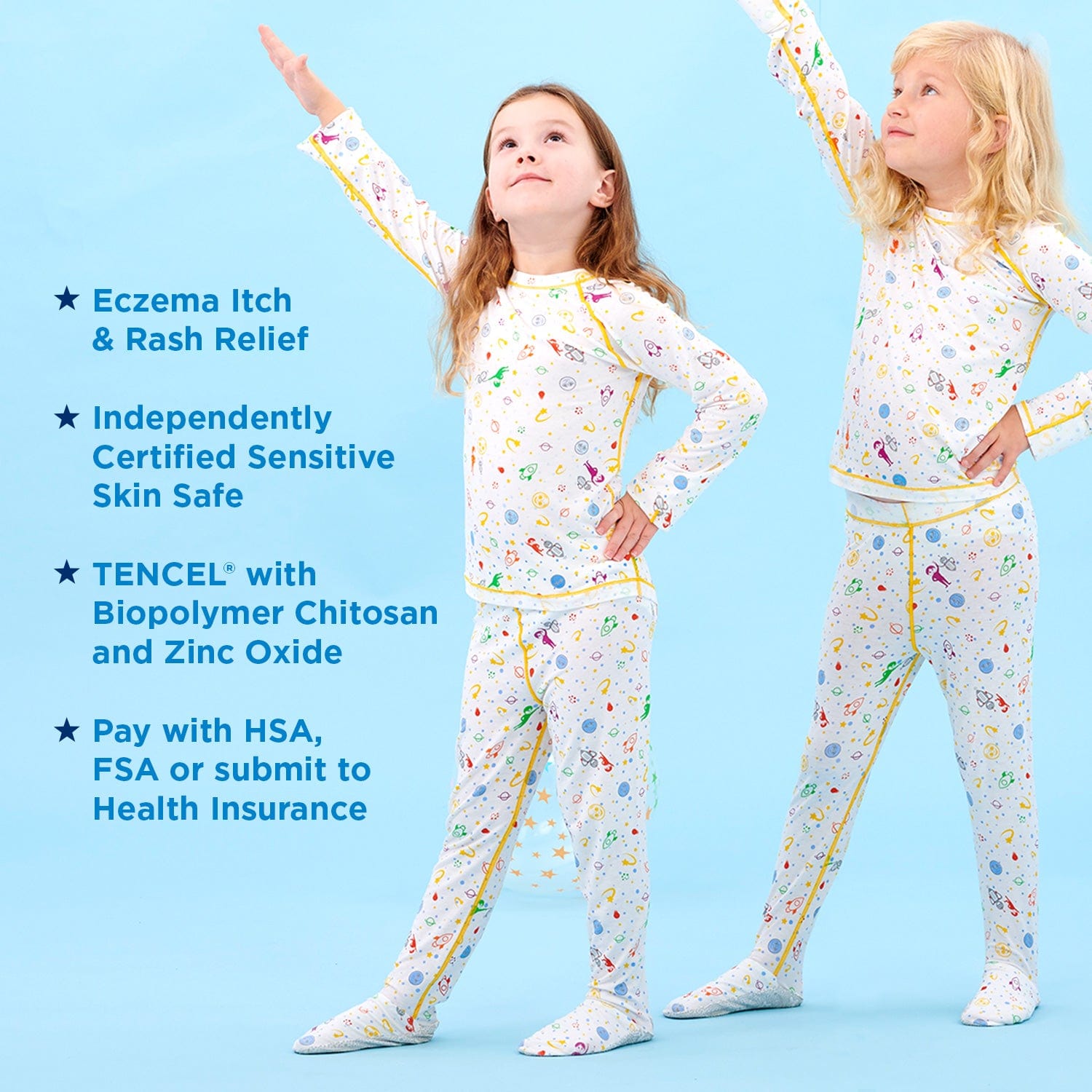 “Atopic Dermatitis Sleepwear Toddler and kids sizes and Clothing Stops Scratching from Eczema at Night”