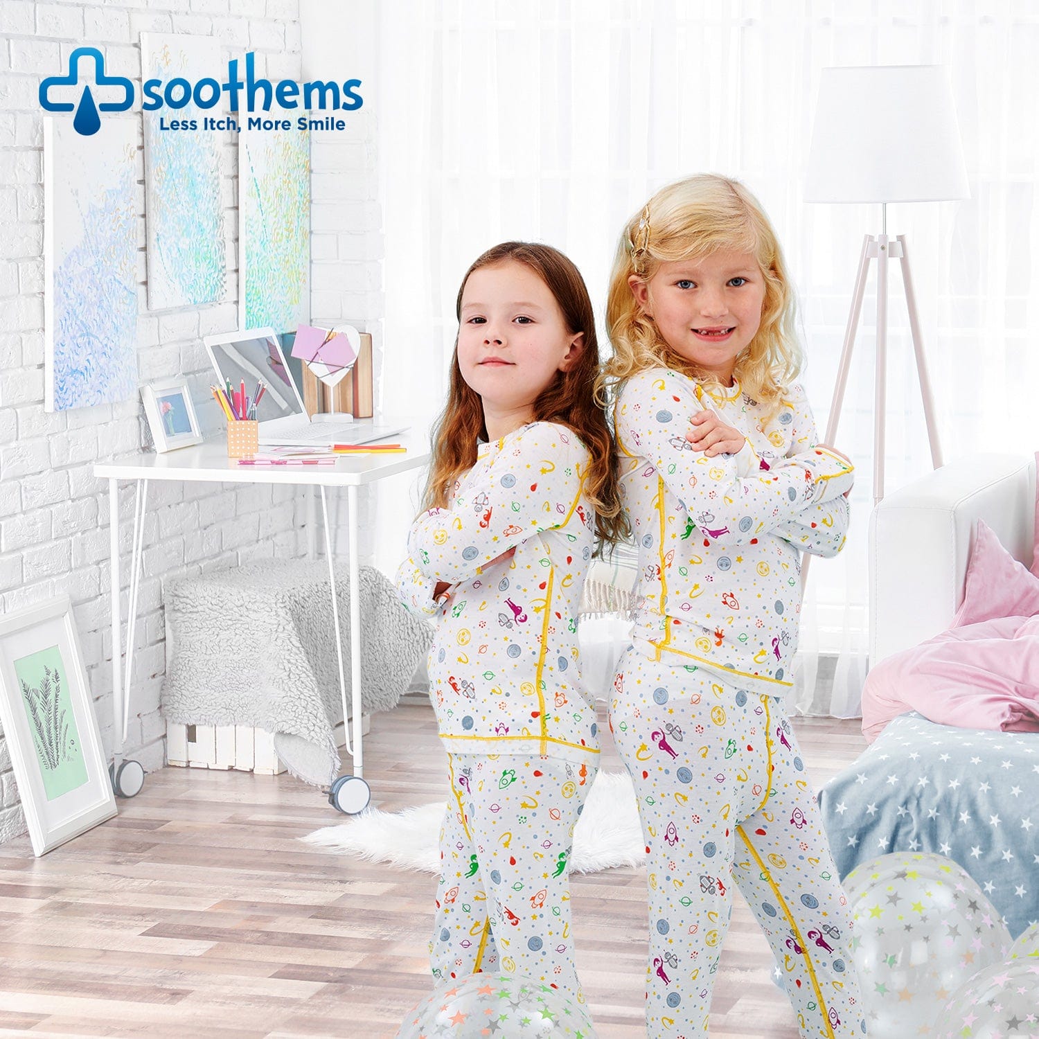 “Girls and Boys Eczema Pajamas Sleep Shirt and Leggings made from Zinc TENCEL for Wet Wrapping Therapy and Itch Relief”