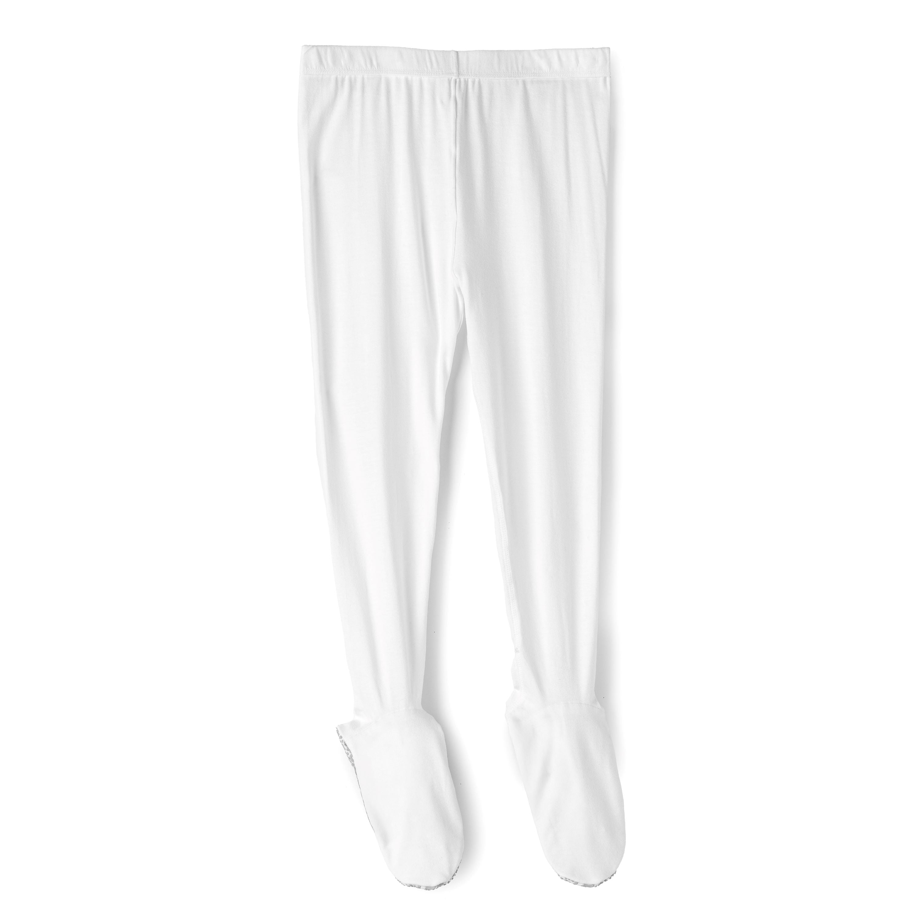 Kids Pajama Pants with Footies – Sensitive Skin Relief - White
