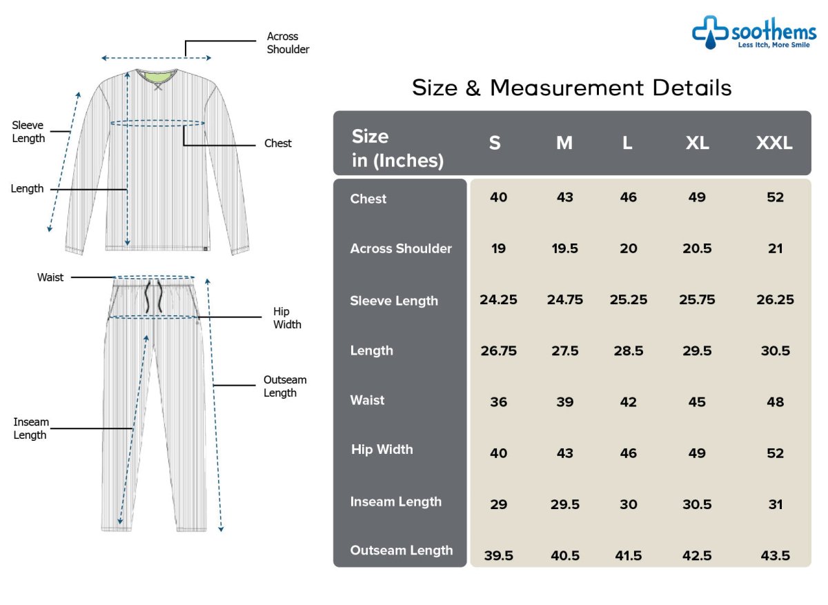 SoothemsMen's Relaxed Fit Sleepwear Pajama Set - Navy | TEWLTect® Skin Smart Fabric | Long Sleeve Top & Pants for Sensitive SkinSoothems