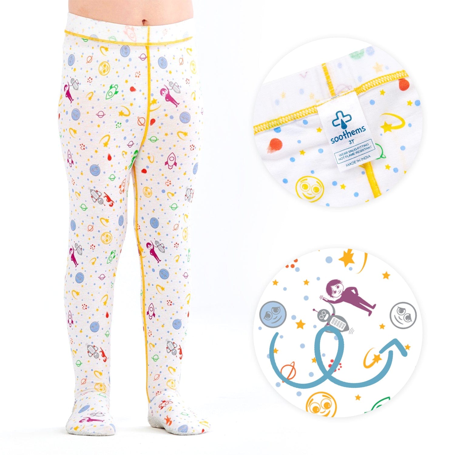Soothems Eczema Pajama Pants for Kids Wet Wrap Therapy and Sensitive Skin | Soothems Itch Relief Bottoms 4 / White