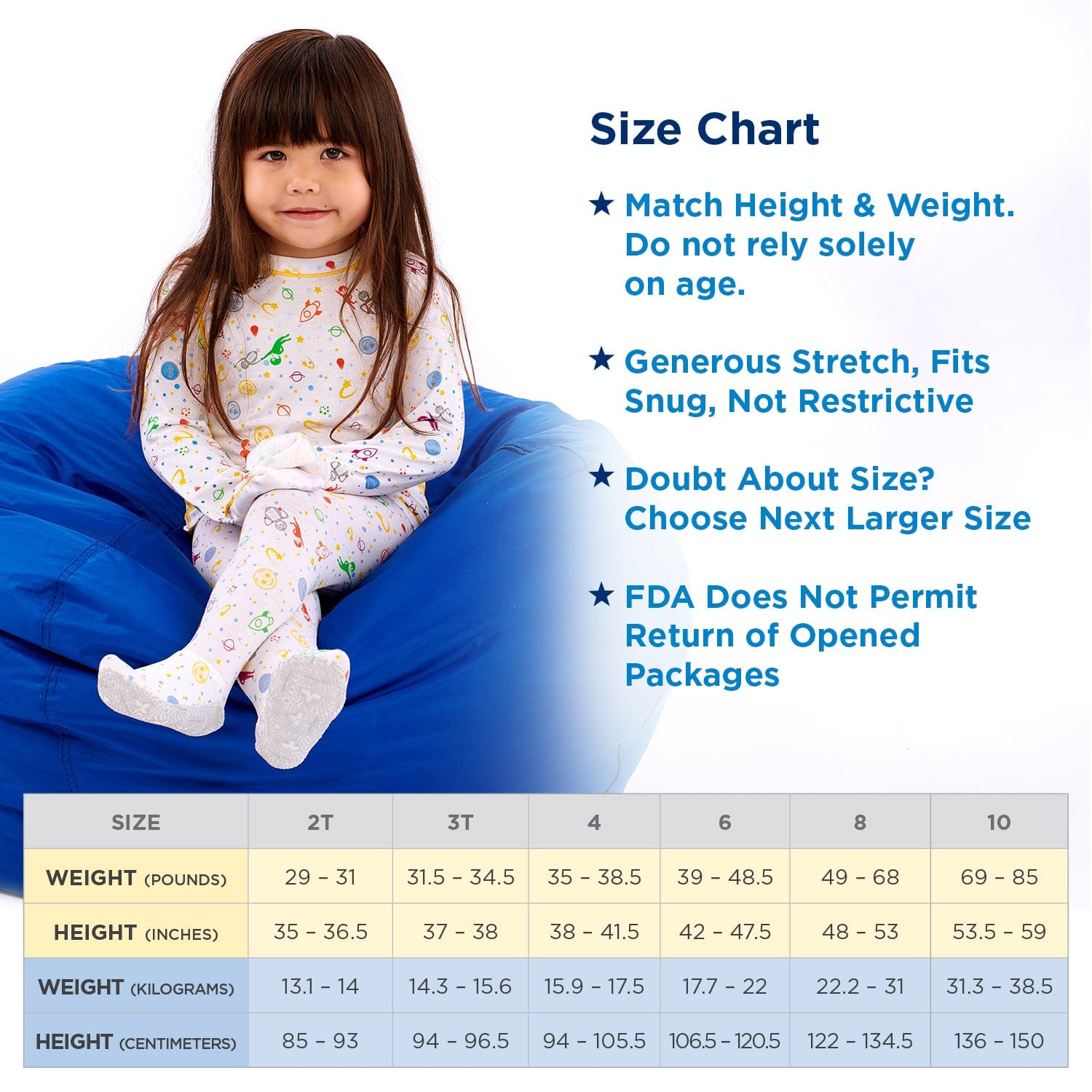 “Eczema Pajamas for Toddlers and Kids in Sizes 2T, 3T, 4, 6, 8, 10 for Wet Wrap Therapy”