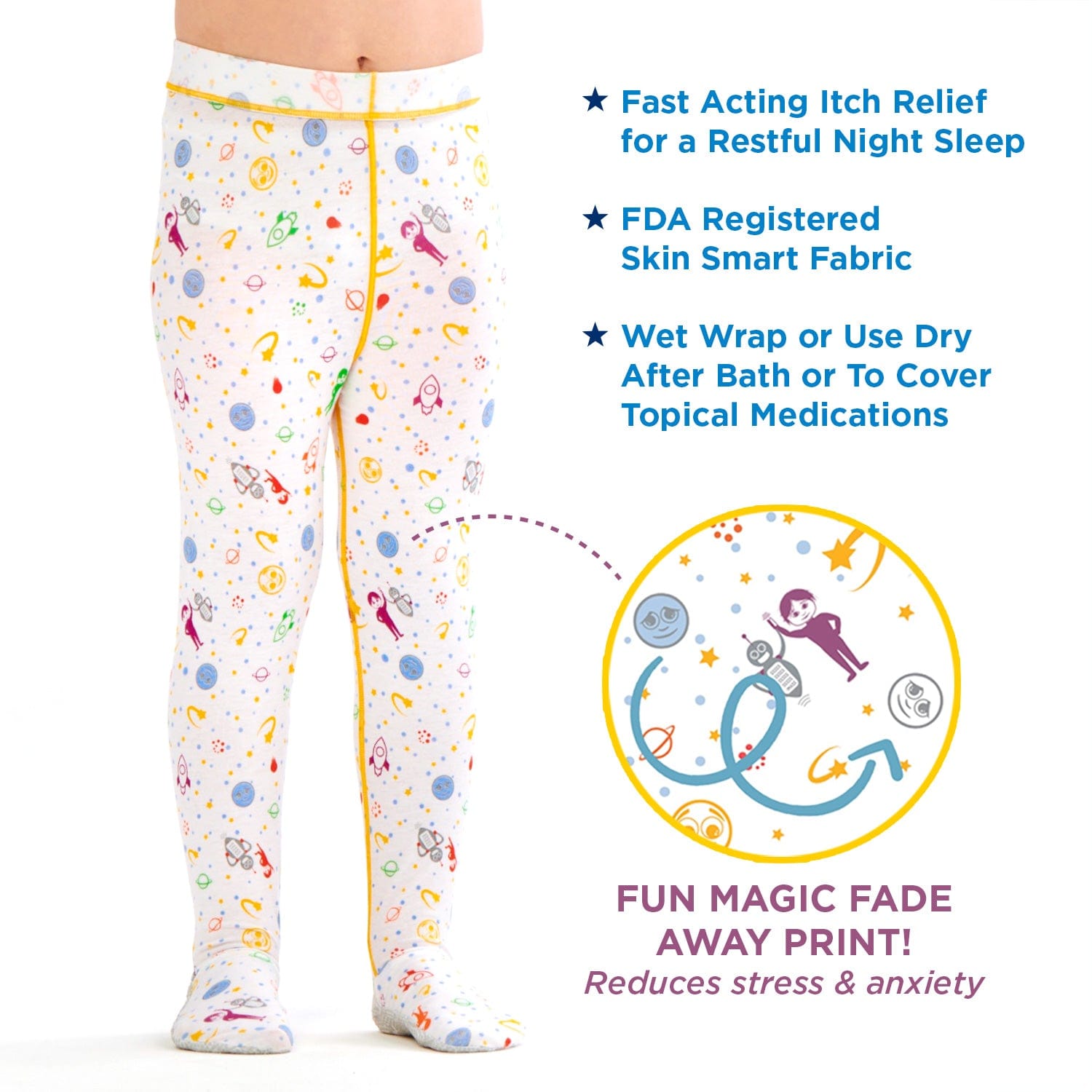 “Eczema Pajama Sleep Shirt and Leggings made from TENCEL Prevent scratching of legs ankles and feet during sleep”