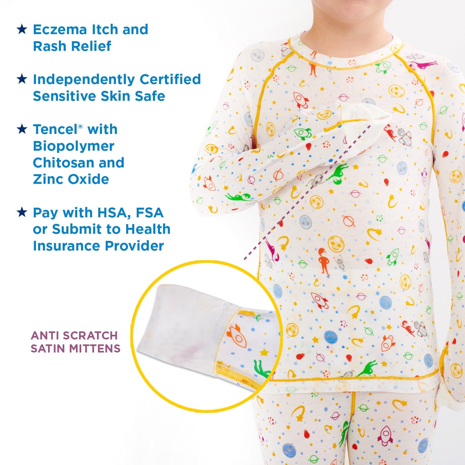 “Atopic Dermatitis Children Sleepwear and Clothing Stops Scratching from Eczema at Night”