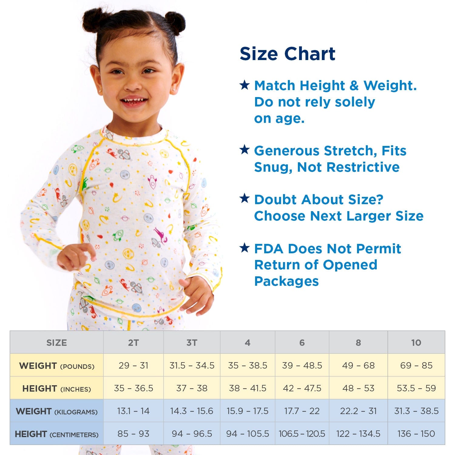 "Eczema Pajamas Shirt for Toddlers and Kids in Sizes 2T, 3T, 4, 6, 8, 10 for Wet Wrap Therapy"