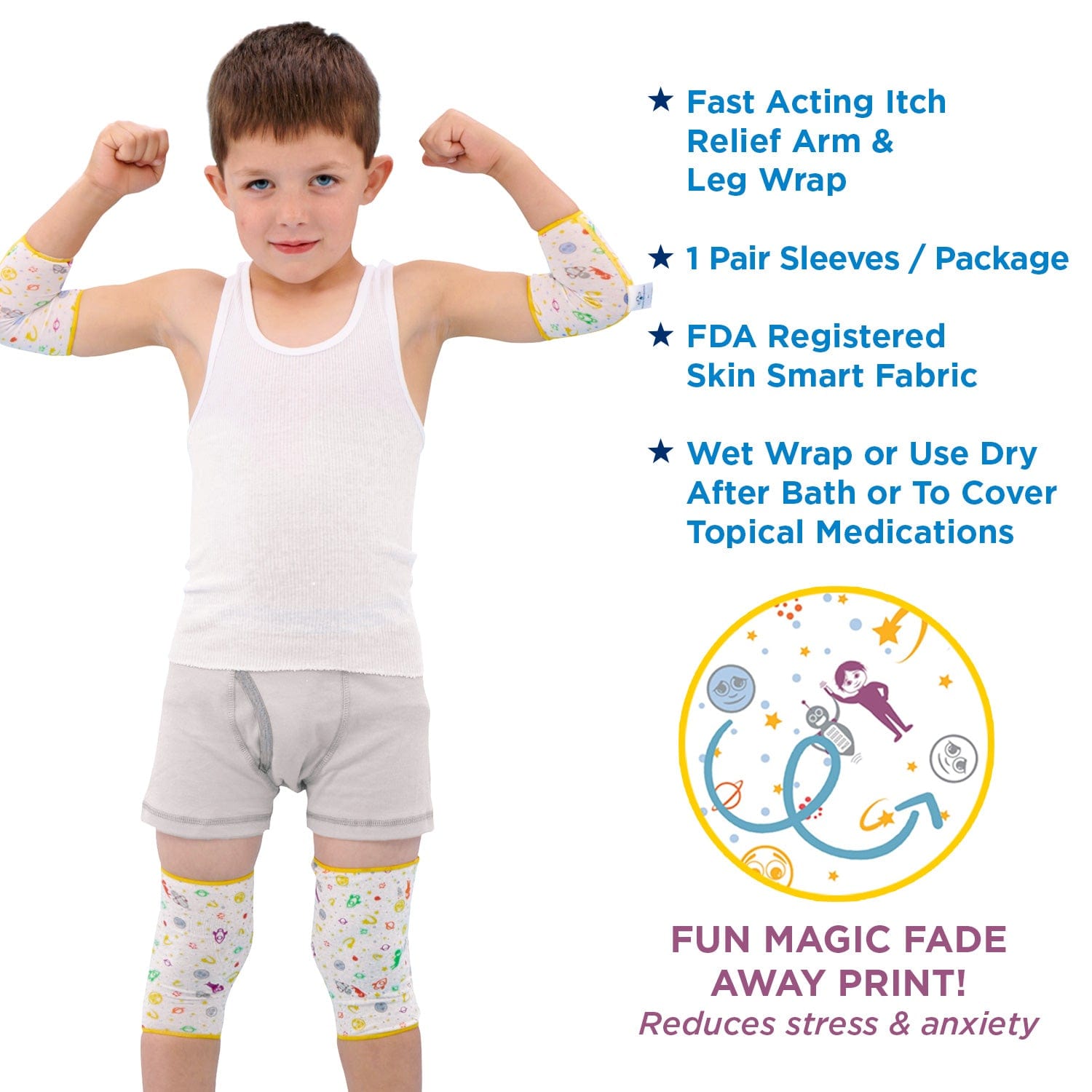“Eczema Baby Sleeves with anti scratch TENCEL and zinc oxide to Control arm and leg, knee, ankle and foot itching at Night”